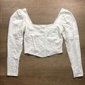 H&M White Long Sleeve Shirt